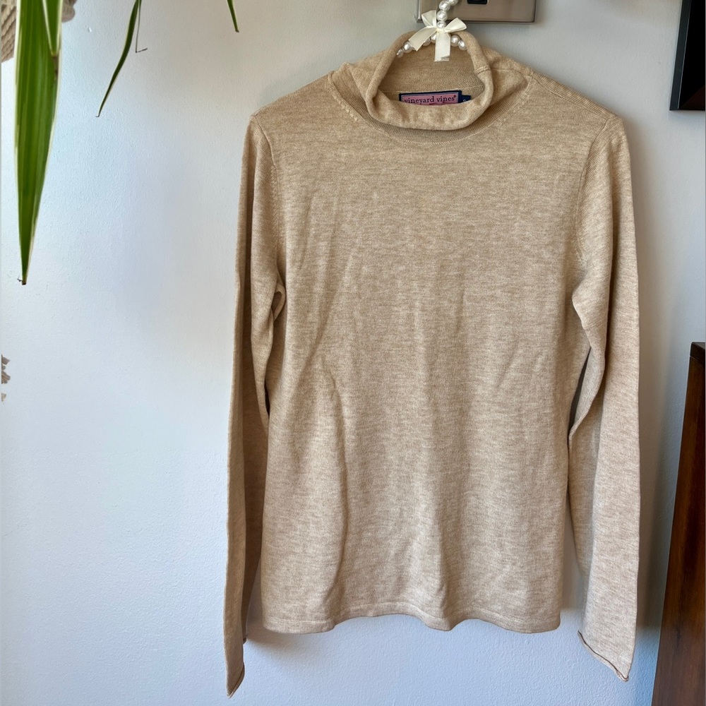 VINEYARD VINES Smitten Sweater Solid Dark Camel